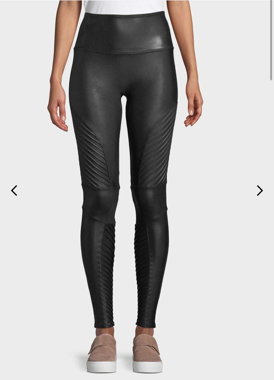 Spanx Faux Leather Moto Leggings Black Size S